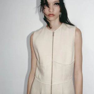 Zara zip up linen dress - limited edition - size small